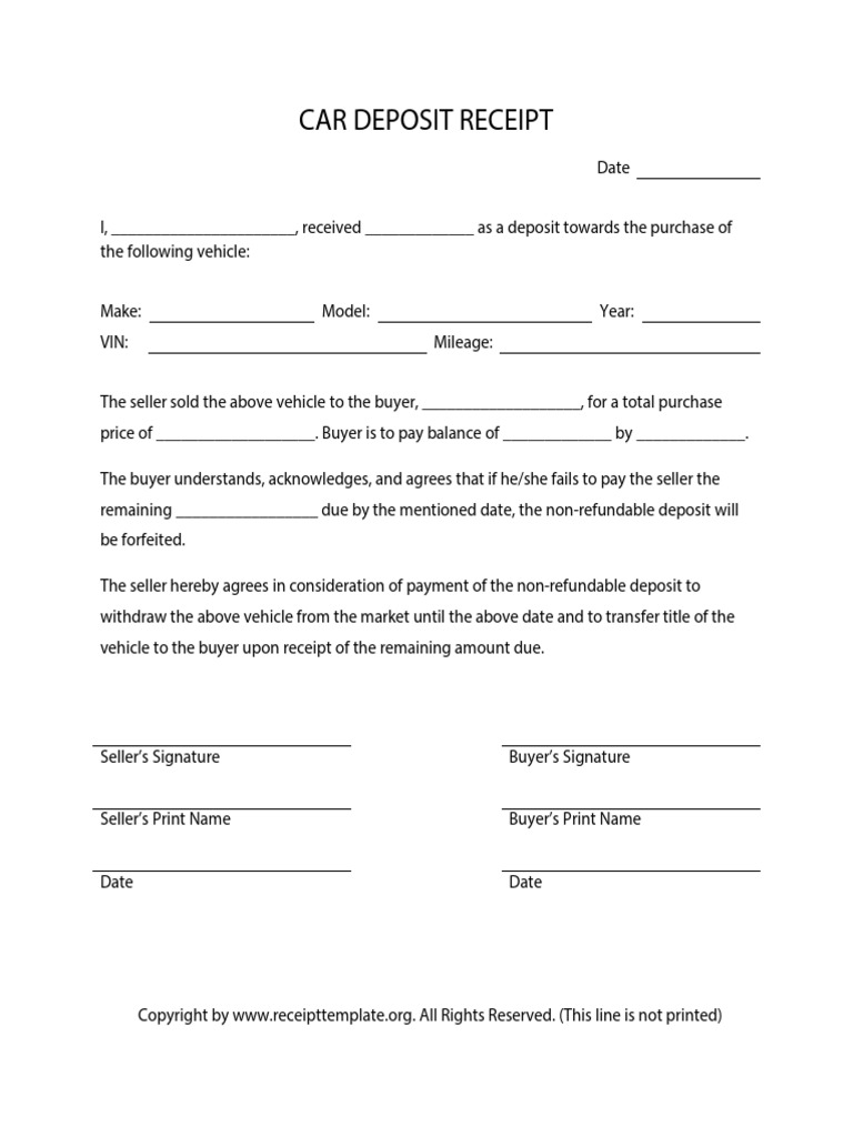 Car Deposit Receipt PDF Free Download1 PDF
