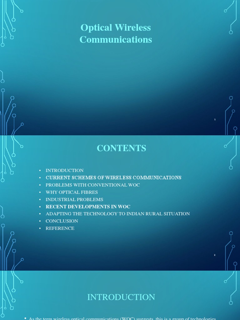Advances in Optical Wireless Communication | PDF | Telecommunication ...