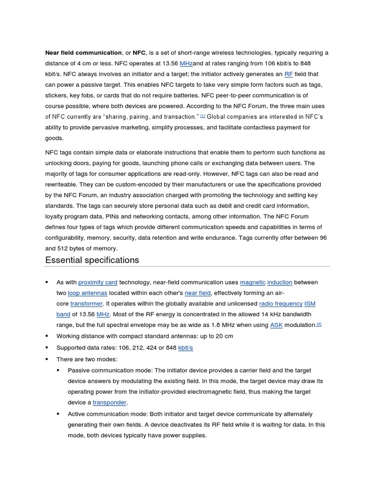 Understanding Near Field Communication | PDF | Telecommunications ...