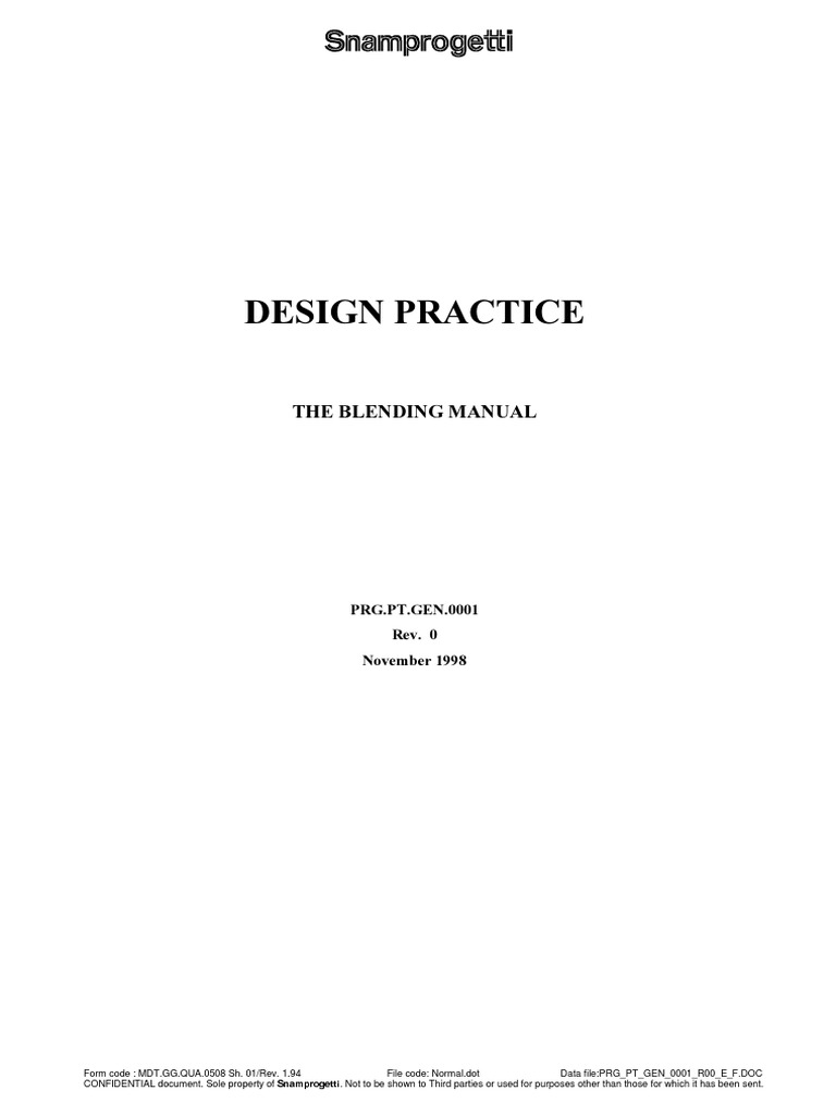 PRG - PT - GEN - 0001 - R00 - E - S - (Blending Manual) PDF | PDF |  Viscosity | Oil Refinery
