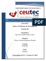 Tarea #2 .1 Ideas y Problemas de Investigación