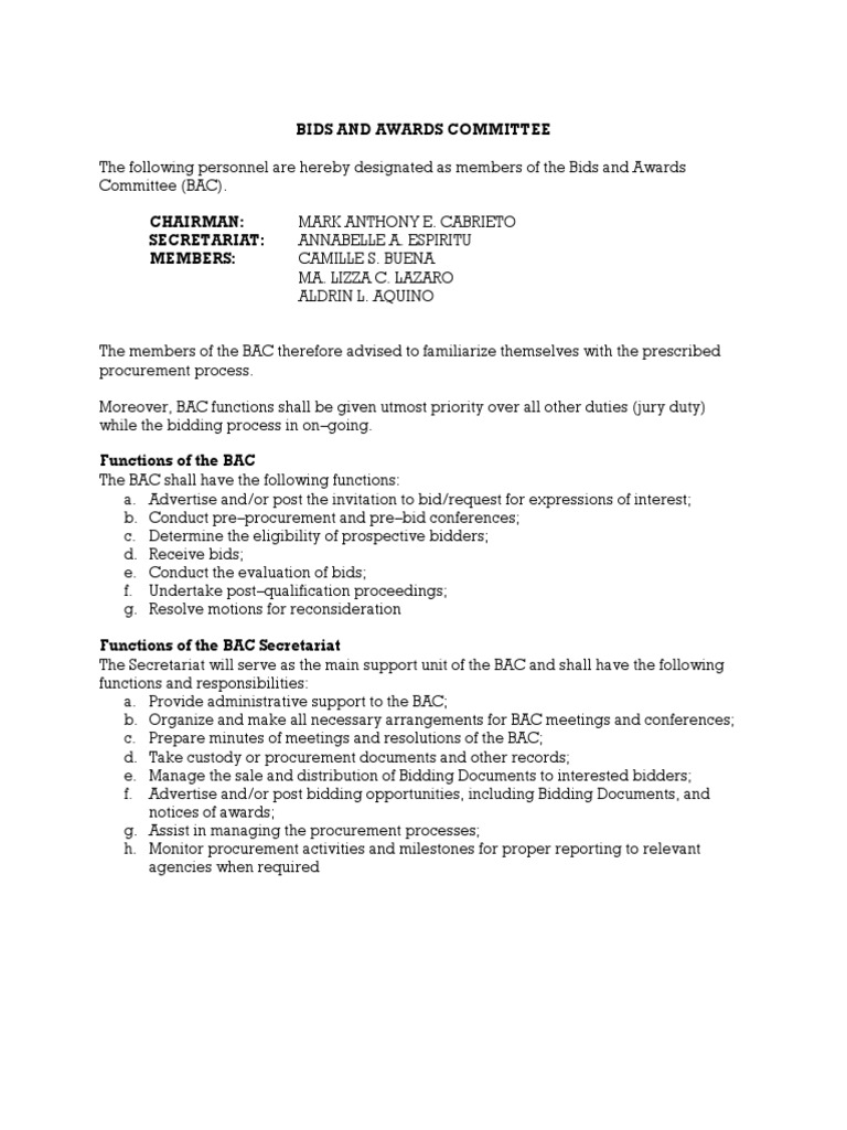 Bids and Awards Committee PDF