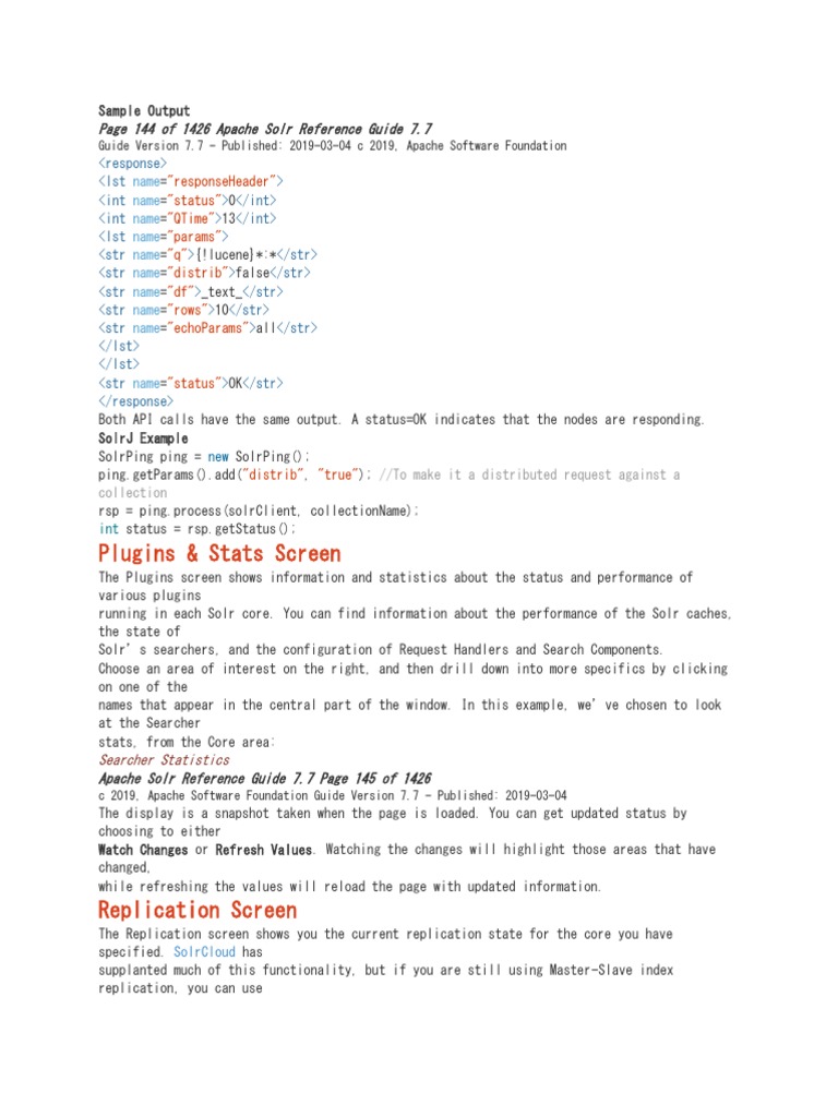 Apache Solr 7.7 Reference Guide | PDF | Apache Solr | Xml Schema