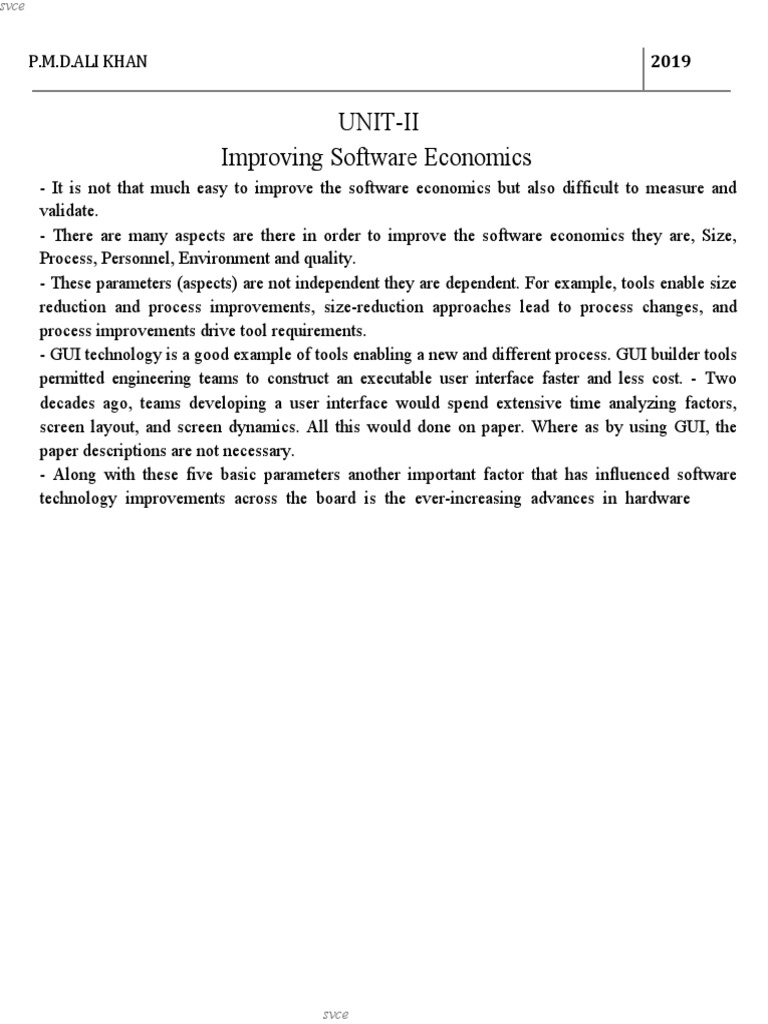 Unit-Ii Improving Software Economics | PDF | Component Based Software ...