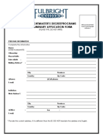 Fulbright Master Application Form