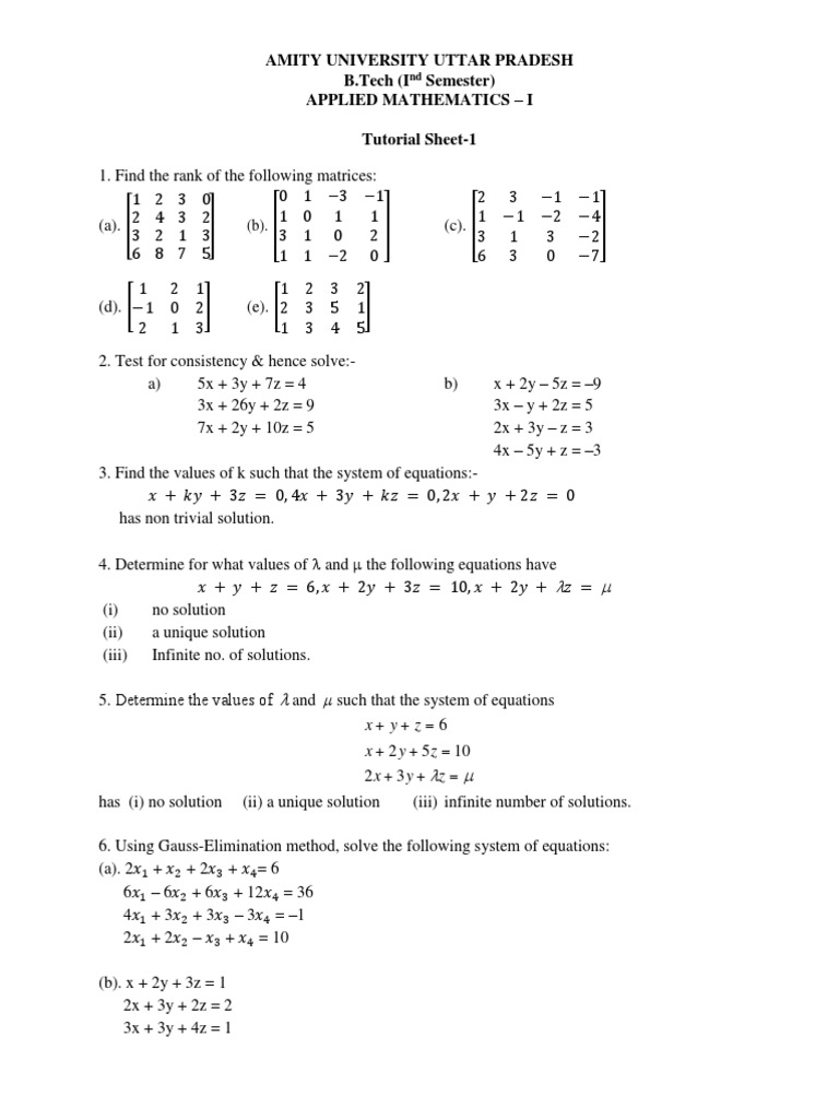 Module I Am I Pdf Matrix Mathematics Mathematical Objects