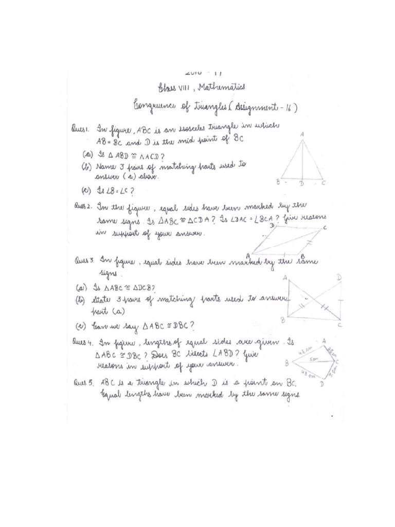 7th Congruence of Triangle | PDF