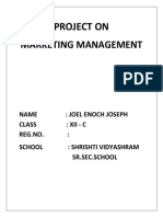 Marketing Management: Project On