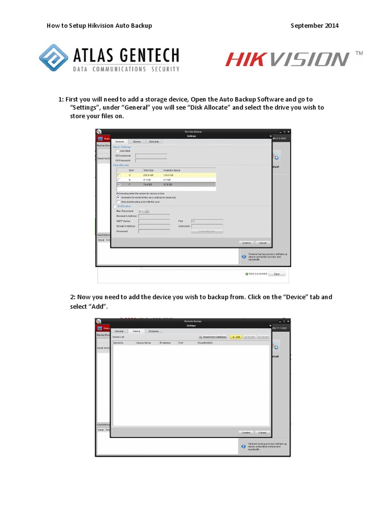 Hikvision Auto Backup Setup Guide | PDF