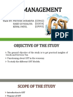 GST Management: Made By: Pritesh Dobariya Hard Gondaliya Keval Patel (GD062) (GG054) (GP093)