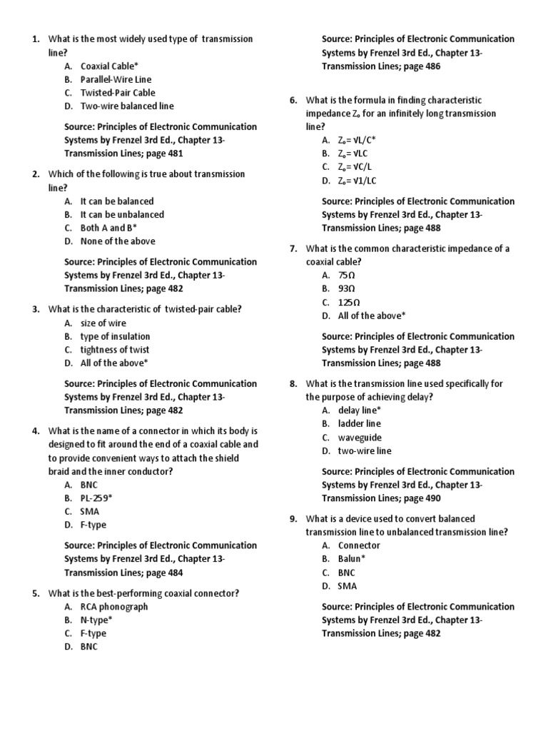 Mastery 5 Mcq Docx Antenna Radio Transmission Line