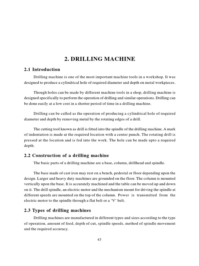 Drilling Machine | PDF | Drilling | Drill