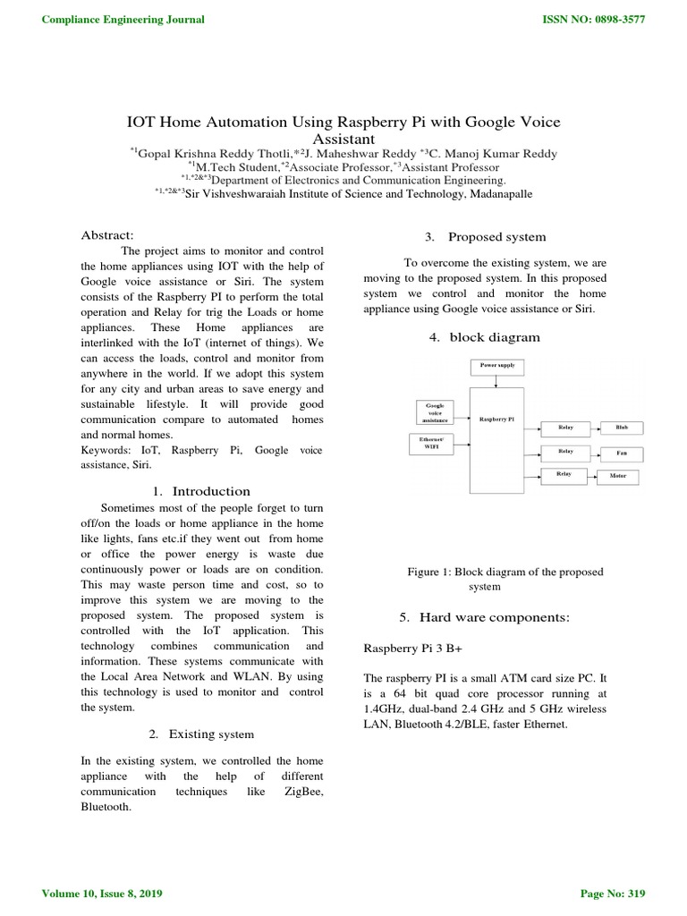 Voice Based IoT Home Automation | PDF | Raspberry Pi | Internet Of Things