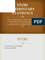 ST1381 Elementary Statistics PDF
