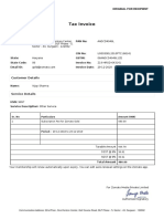 Tax Invoice: Customer Details