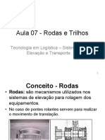 Aula 07 - Rodas e Trilhos. Tecnologia em Logística Sistemas de Elevação e Transporte PDF