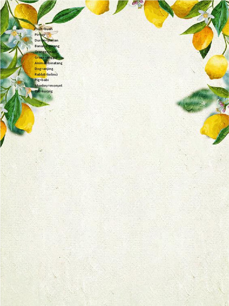 Fruit Buah Pir Pir Durian Durian Banana Pisang Orange Jeruk Grape ...