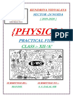 KV Sector 24 Noida Class 12 Physics Practical File 2019-20