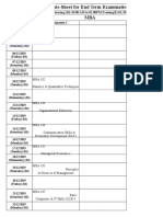 Tentative End Term Datesheet 9th Dec 2019