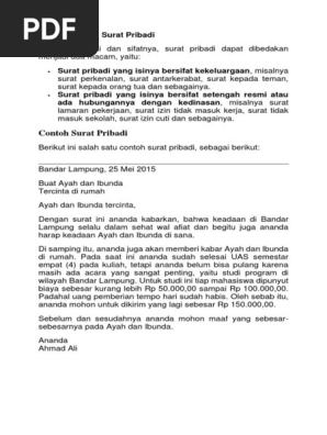Macam Macam Surat Pribadi Docx