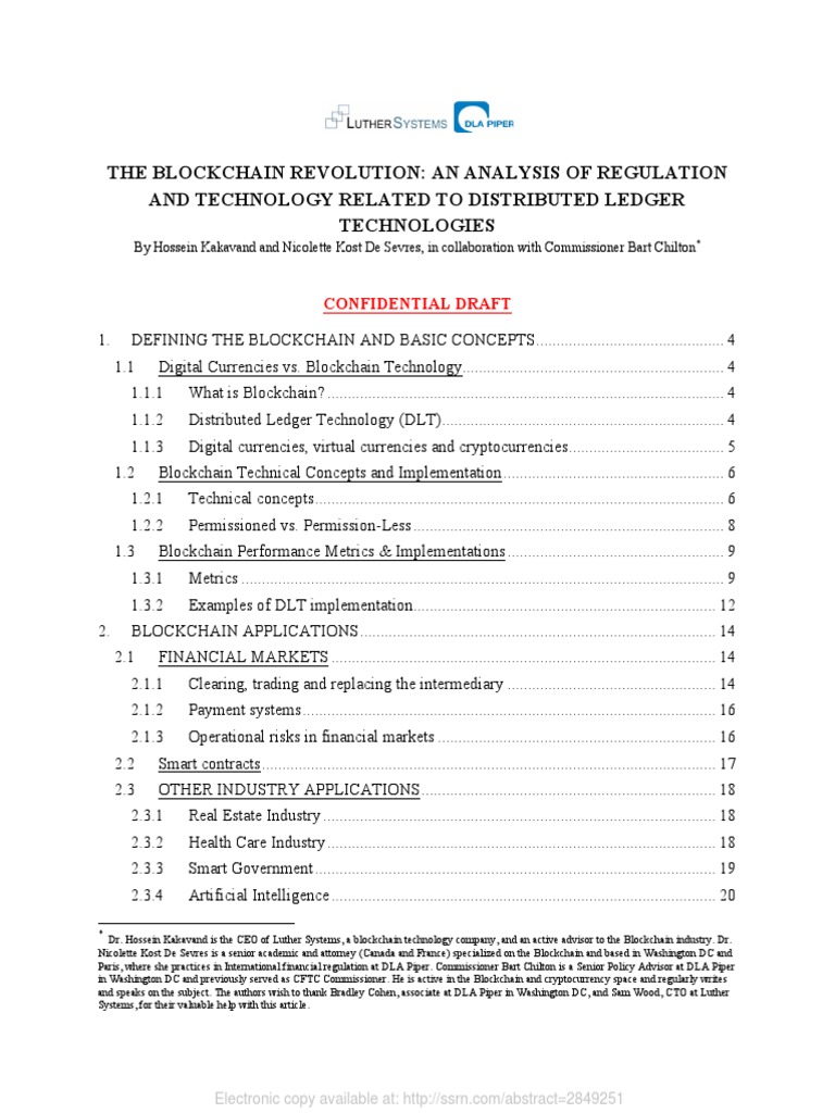 Blockchain Regulation and Technology Analysis | PDF | Cryptocurrency ...