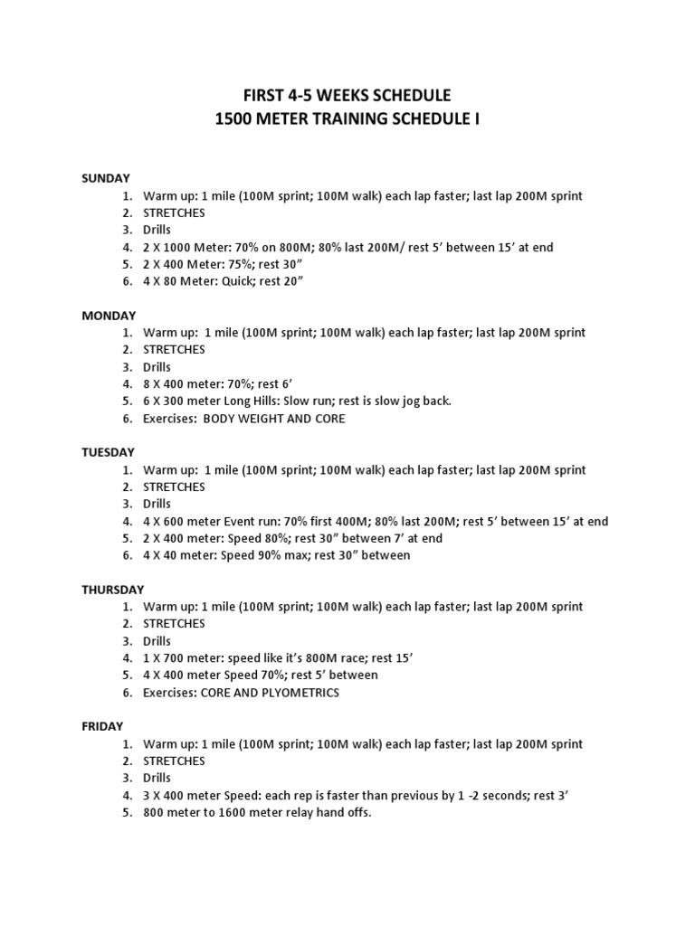 4 Week 1500m Training Program Pdf