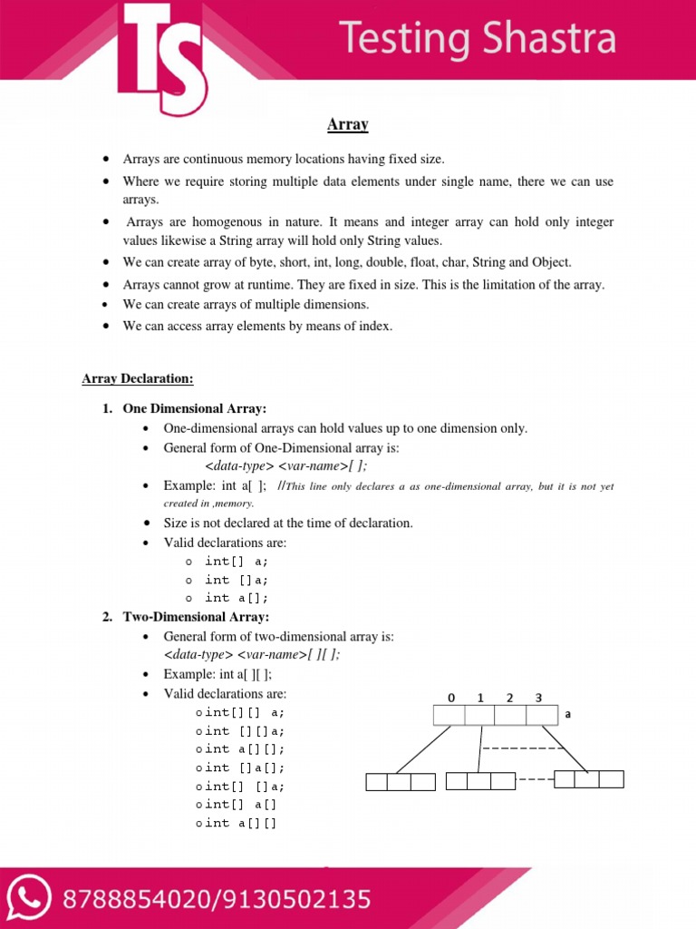 Array Notes | PDF | Array Data Structure | Data