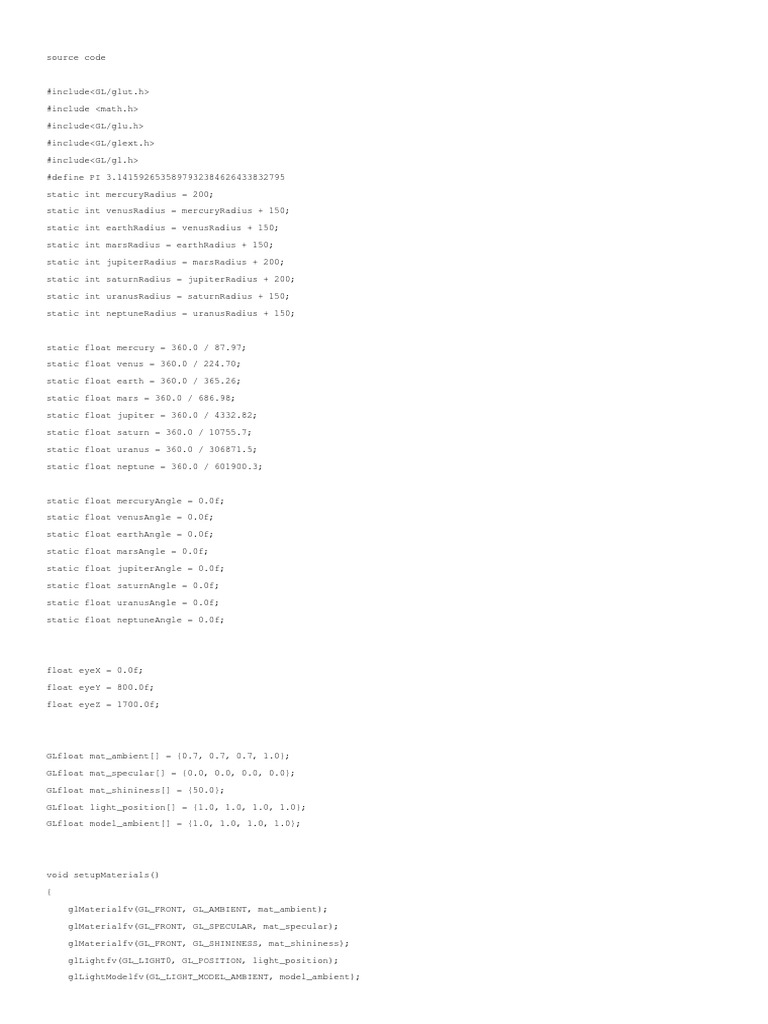 Source Code For Solar System Project Computer Graphics PDF Neptune