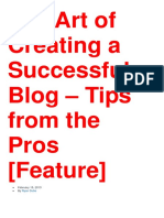 The Art of Creating A Successful Blog