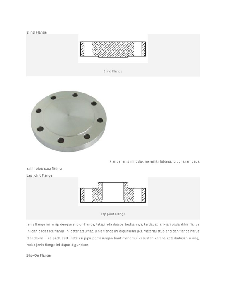 Jenis-jenis Flange Pipa dan Fungsinya | PDF