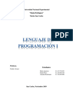 Informe de Lenguaje de Programación