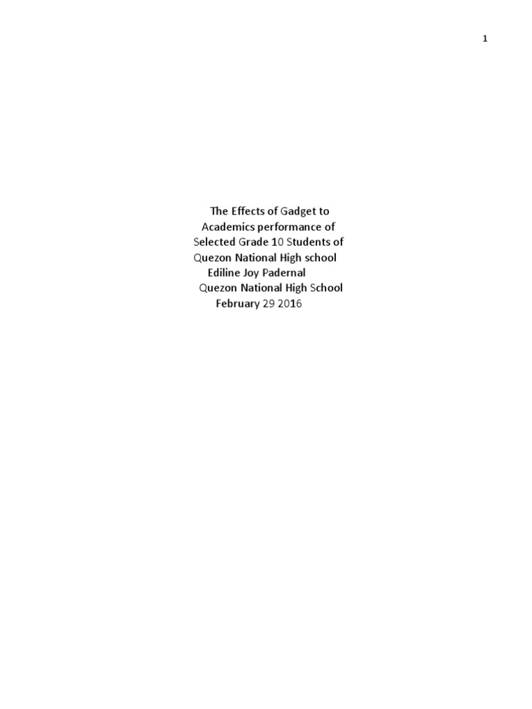 Negative Effects of Gadgets on Students | PDF | Smartphone | Mental ...