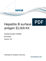 Hepatitis B Surface Antigen ELISA Kit: Catalog Number KA0286 96 Assays