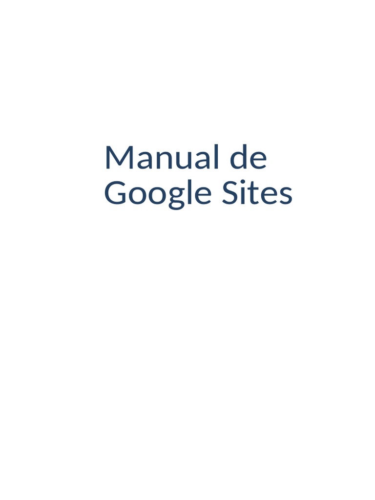 Manual de Google Sites: Guía Completa | PDF | Página web | HTML