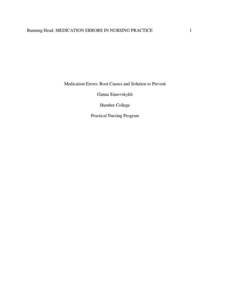 Preventing Medication Errors in Nursing | PDF | Medical Error | Patient ...