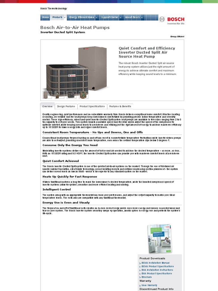 Bosch AirtoAir Heat Pumps Quiet Comfort and Efficiency Inverter