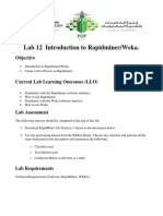 Lab 12 Introduction To Rapidminer/Weka.: Objective