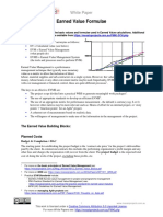 Earned Value Formulae: White Paper