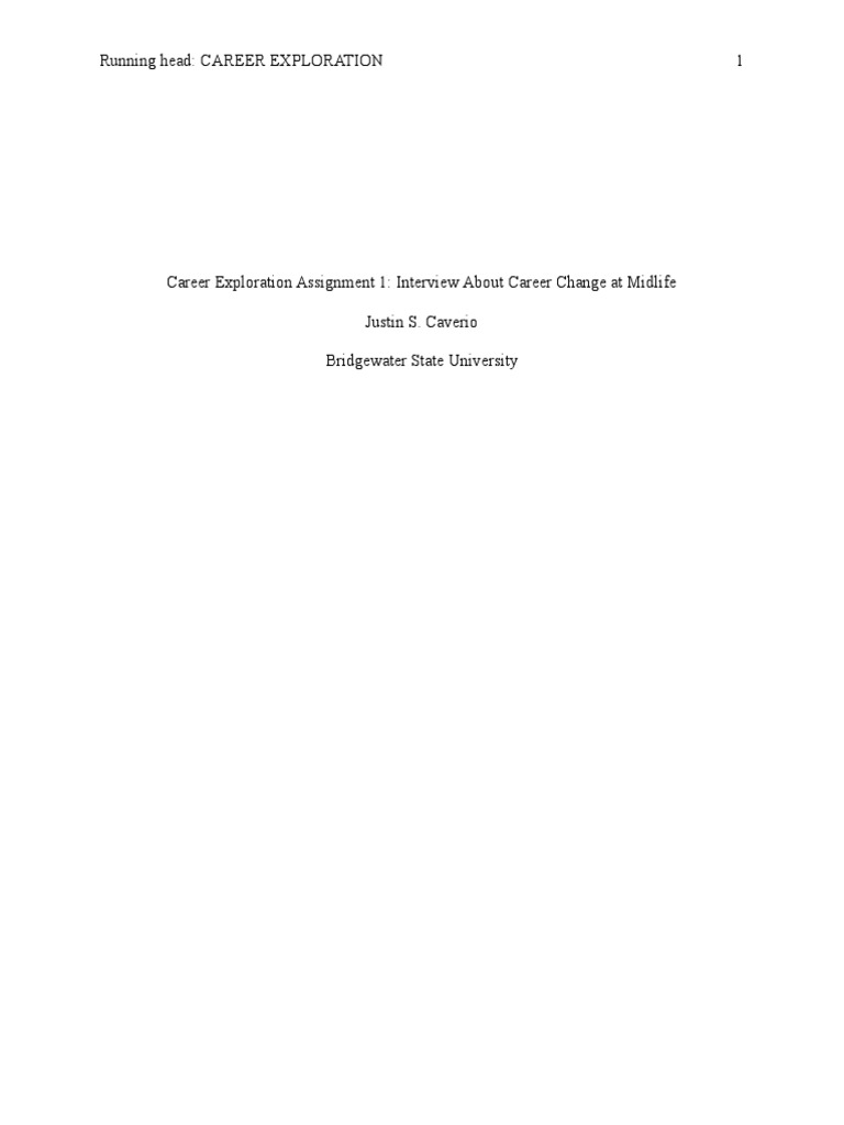 Mr x version career exploration paper 1 midlife career change interview
