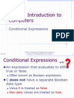 CS101: Introduction To Computers: Conditional Expressions