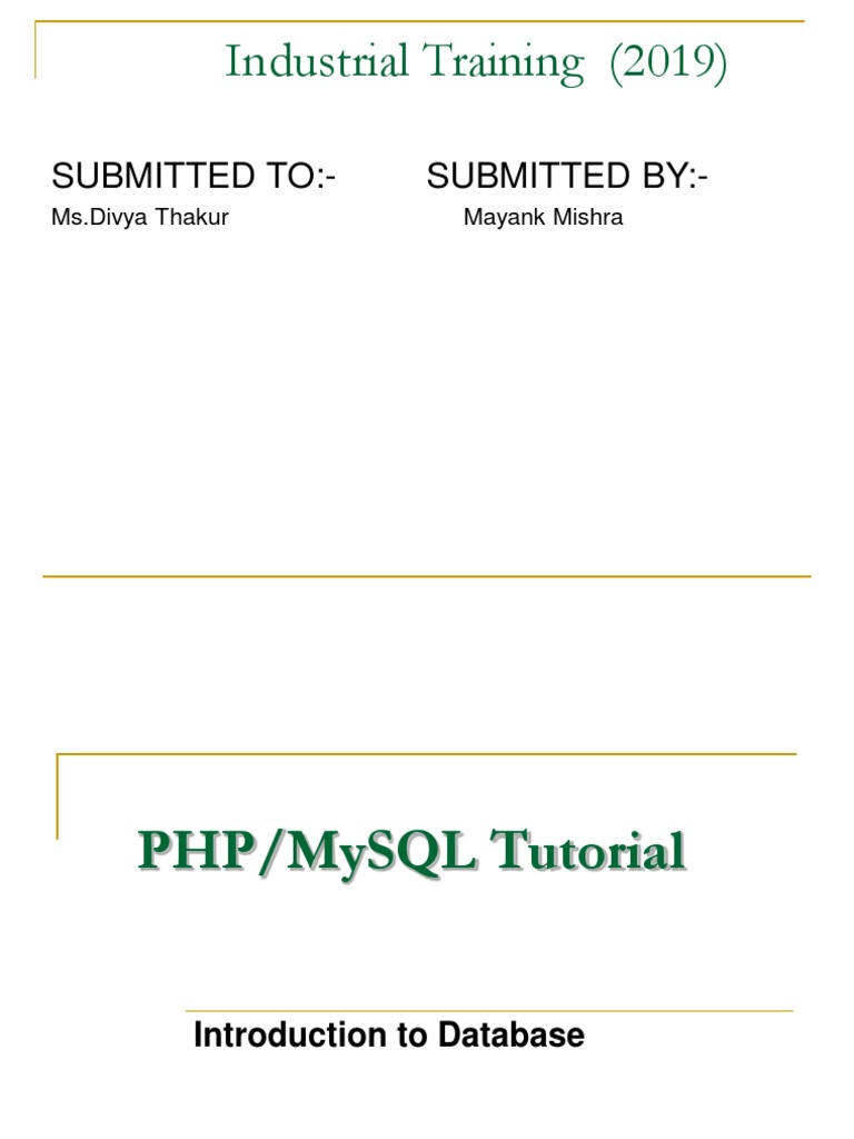 Understanding Databases and SQL Through PHP: An Introduction to ...