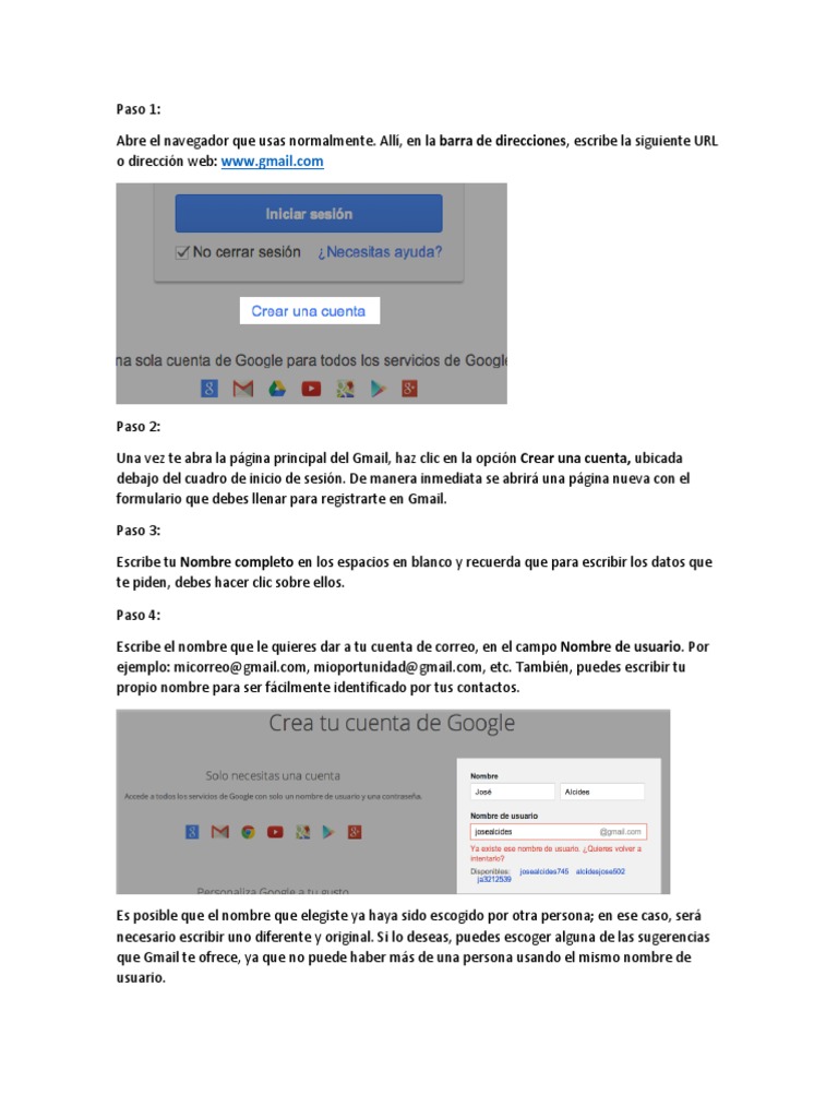Crear cuenta de Gmail paso a paso | PDF | Gmail | Contraseña