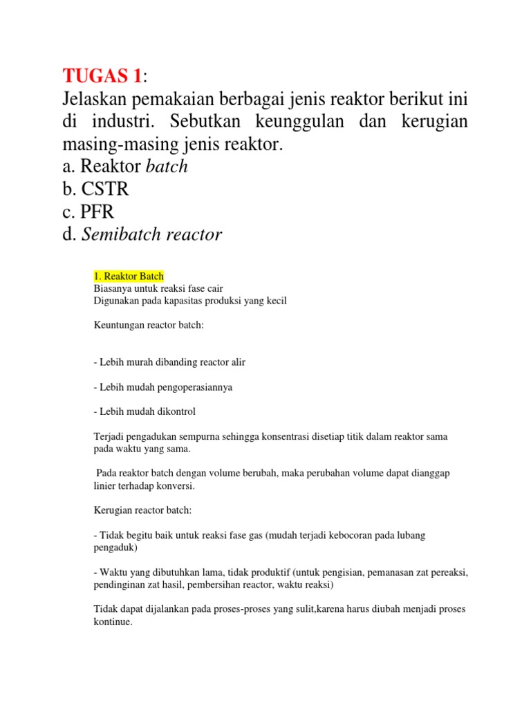 Jenis Jenis Reaktor | PDF