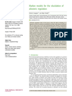 Markov Models For The Elucidation of Allosteric Regulation: Opinion Piece