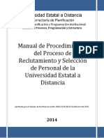 Manual de Procedimientos Del Proceso de Reclutamiento y Selección de Personal de La Universidad Estatal A Distancia