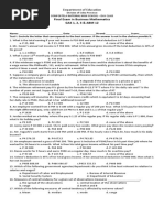 Final Exam in Business Mathematics GAS 1, 2, 3 & ABM 12: Department of Education