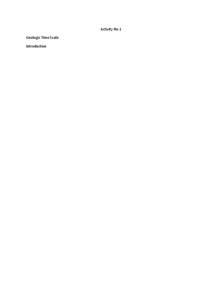 Geologic Time Scale Activity Guide | PDF