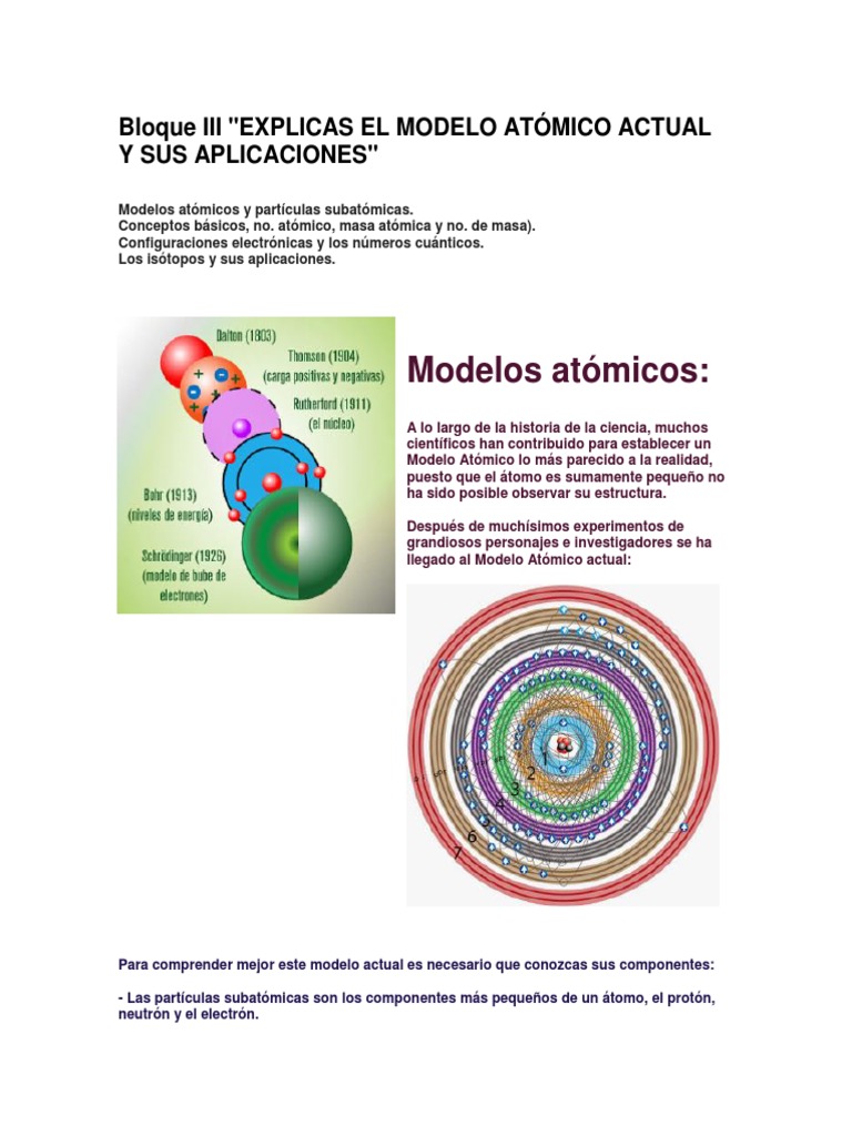 Bloque III Quimica | PDF | Átomos | Configuración electronica