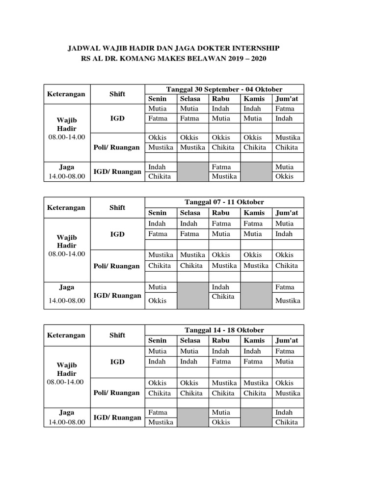 Jadwal Iship | PDF