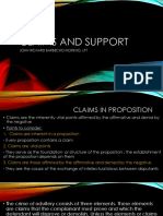 Claims and Support in Legal Debates